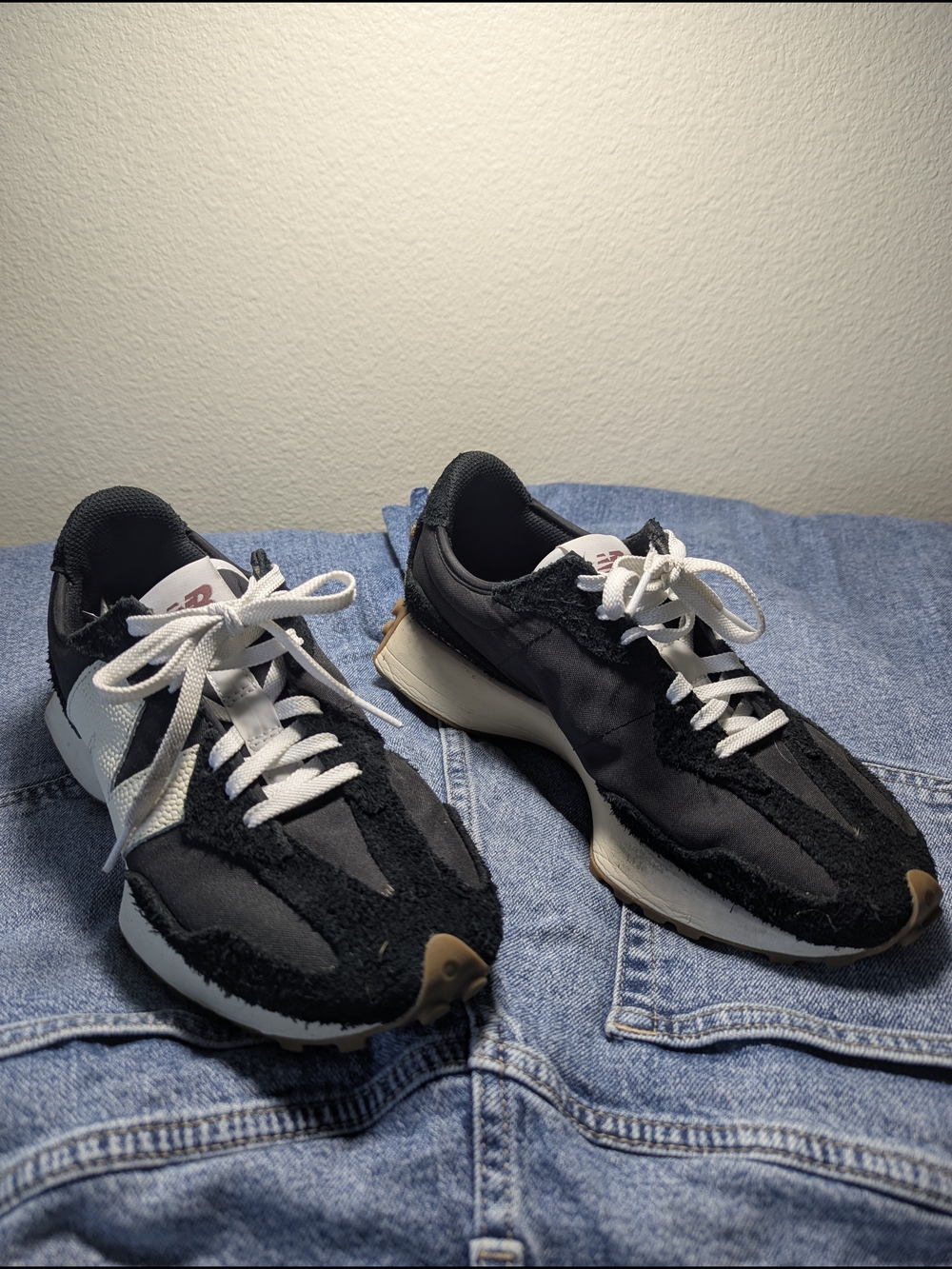 New balance Black & White Low-Top Sneakers with Tan Accent